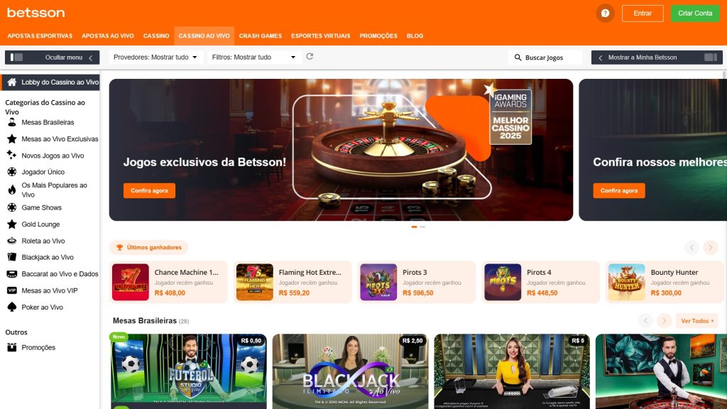 betsson cassino au vivo